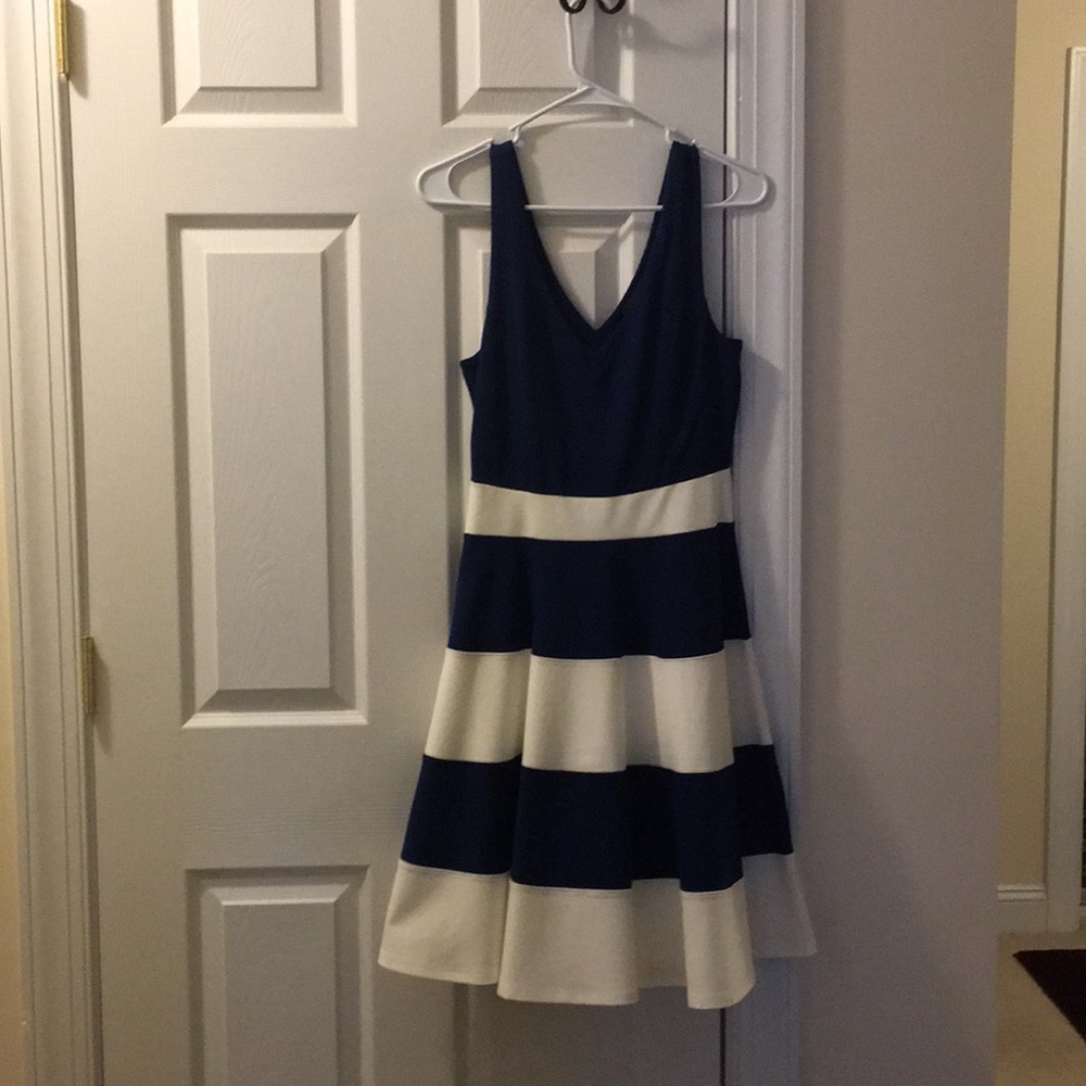 Felicity & Coco Blue/White Striped Dress
